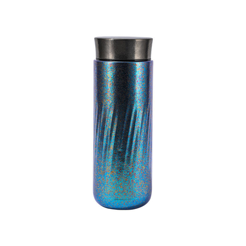 ARCFLINT Stellar Series  Double-walled Pure Titanium Bottle 350ml – Spiral Texture Cosmic Design