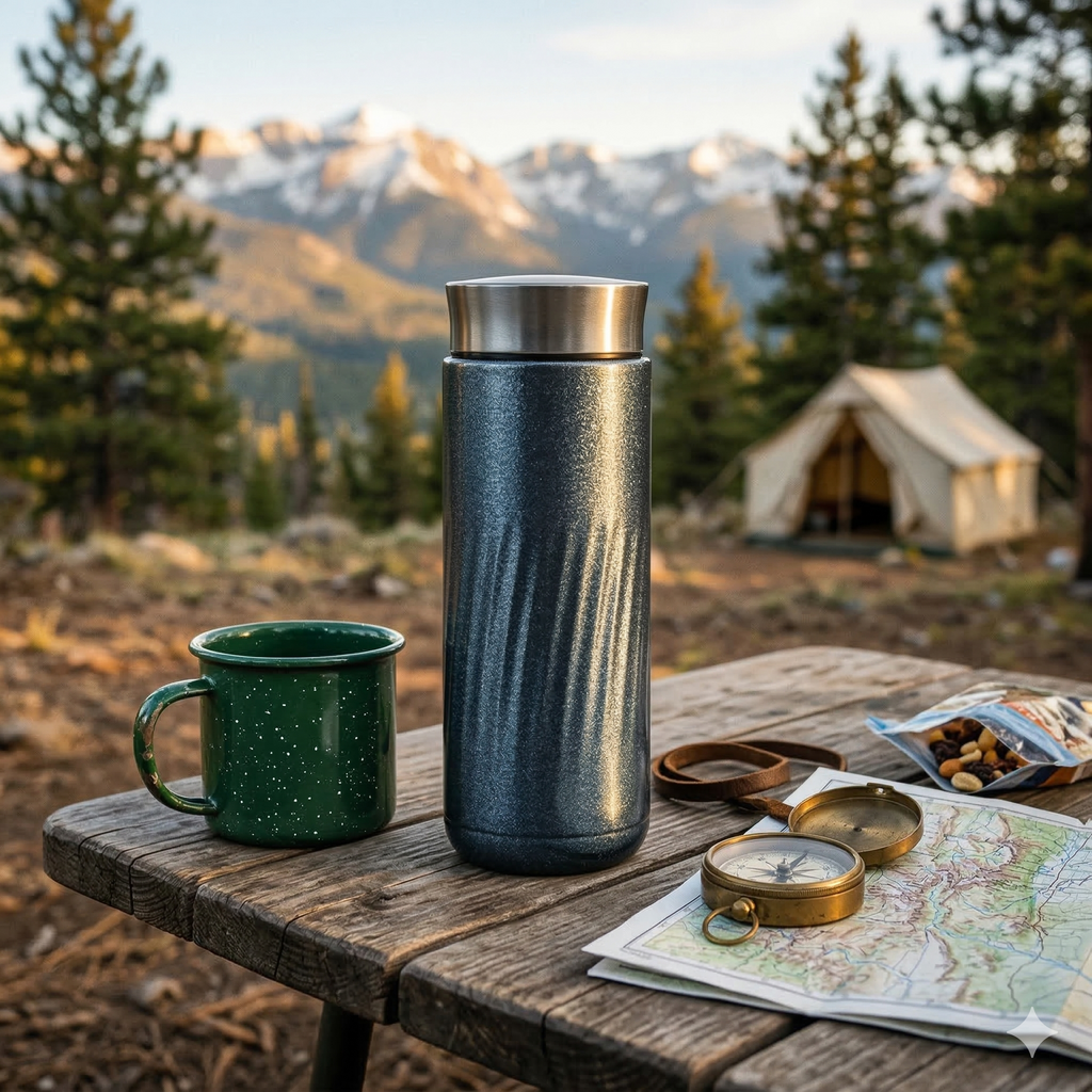 ARCFLINT Stellar Series  Double-walled Pure Titanium Bottle 350ml – Spiral Texture Cosmic Design