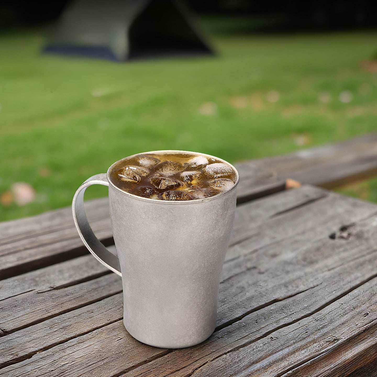 ARCFLINT "Frost" Pure Titanium Everyday Tumbler 350ml – Ice-Flower Texture with Ergonomic Handle