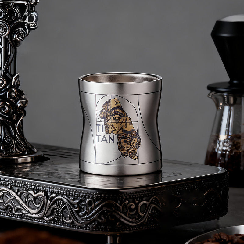 ARCFLINT David Series Double-walled Pure Titanium Cup 260ml – Renaissance Art Engraved Mug