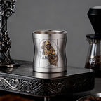 ARCFLINT David Series Double-walled Pure Titanium Cup 260ml – Renaissance Art Engraved Mug