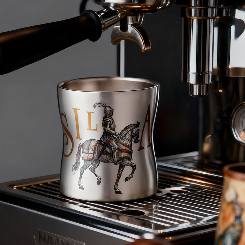ARCFLINT Knight Series Double-walled Pure Titanium Cup 260ml – Engraved Knight Motif | Sculpted Waist Design