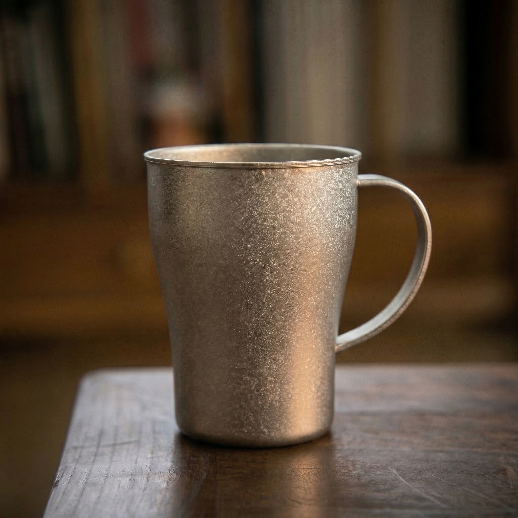 ARCFLINT "Frost" Pure Titanium Everyday Tumbler 350ml – Ice-Flower Texture with Ergonomic Handle
