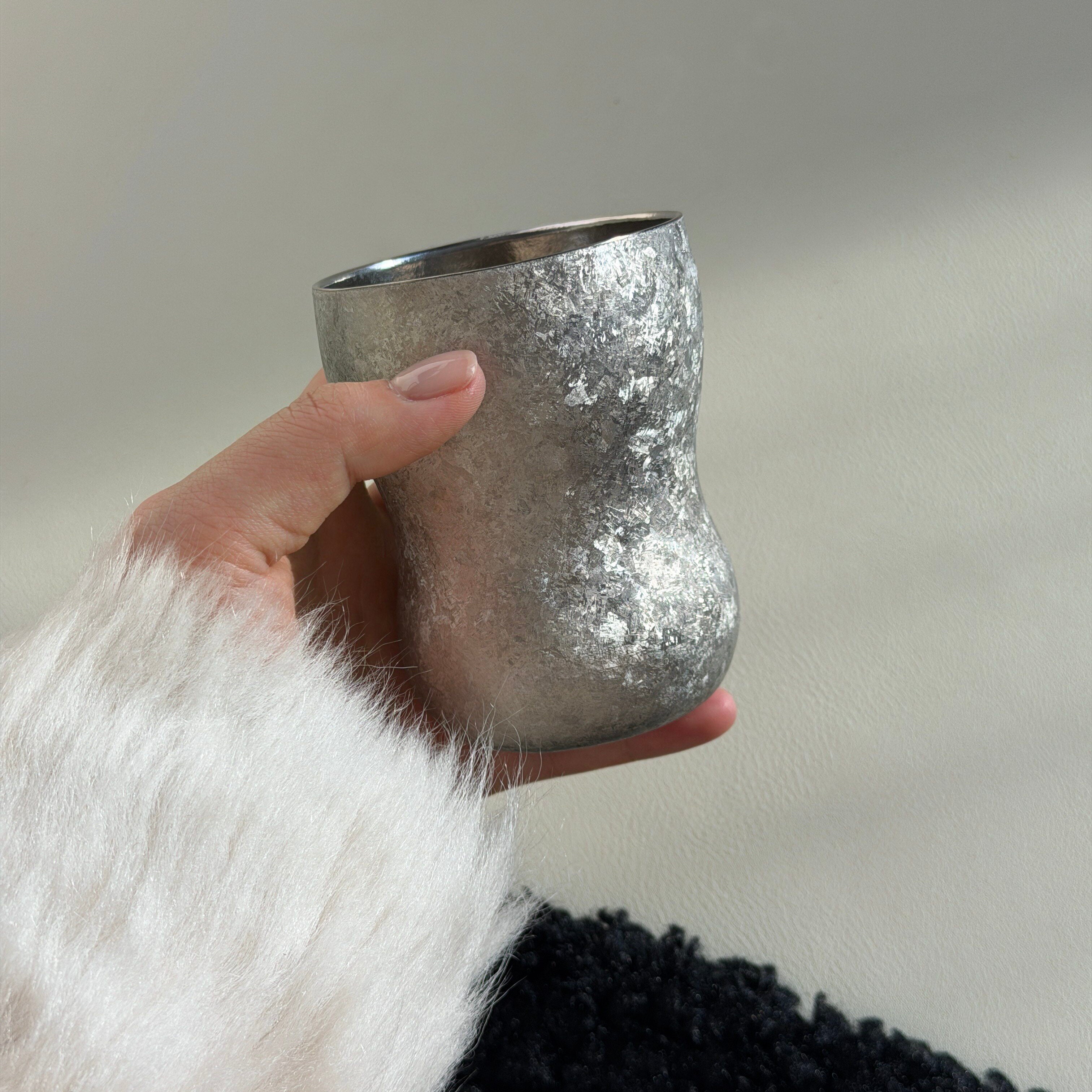ARCFLINT Ice-Flower Series Double-walled  Pure Titanium Small Brew Cup 170ml