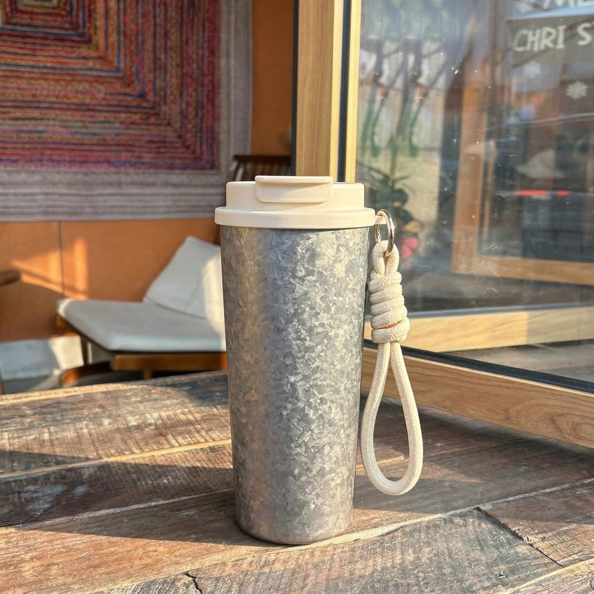 ARCFLINT Double-walled Pure Titanium Cup with Carry Rope 500ml – Outdoor Adventure Mug