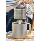 ARCFLINT The Alchemist Double-walled Pure Titanium Mug 450ml – 3-in-1 Tea Infuser, Coffee Cup & Everyday Mug | Masterpiece Series