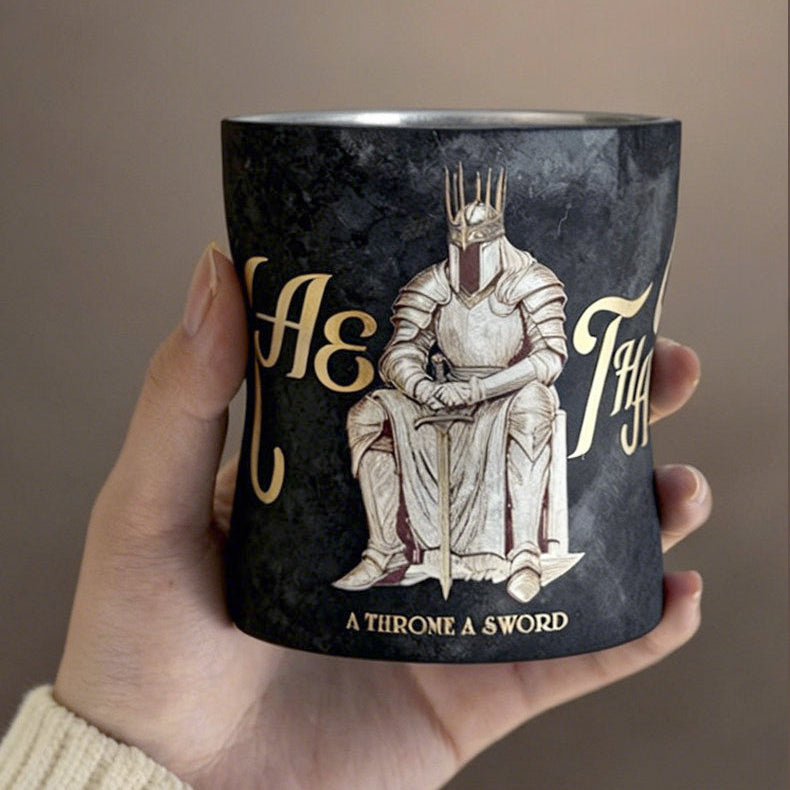 ARCFLINT King Series Double-walled Pure Titanium Cup 260ml – Engraved Crown Mug