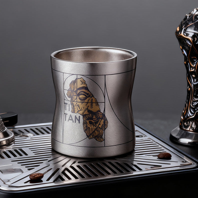 ARCFLINT David Series Double-walled Pure Titanium Cup 260ml – Renaissance Art Engraved Mug