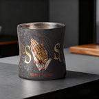 ARCFLINT Pray Series  Double-walled Pure Titanium Cup 260ml – Praying Hands Engraved Mug