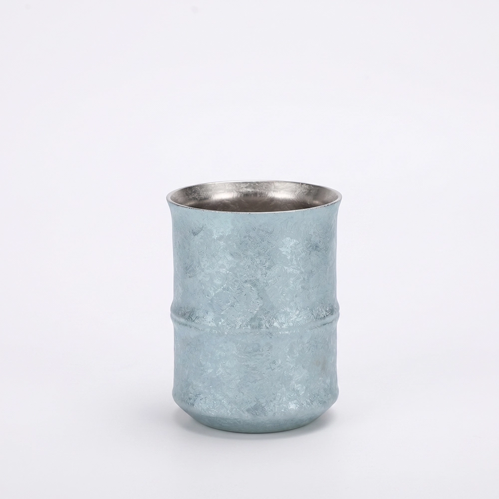 Arcflint Ridge 260ml Double-Walled Crystal Titanium Cup – Minimalist Geometric Aesthetic Drinkware