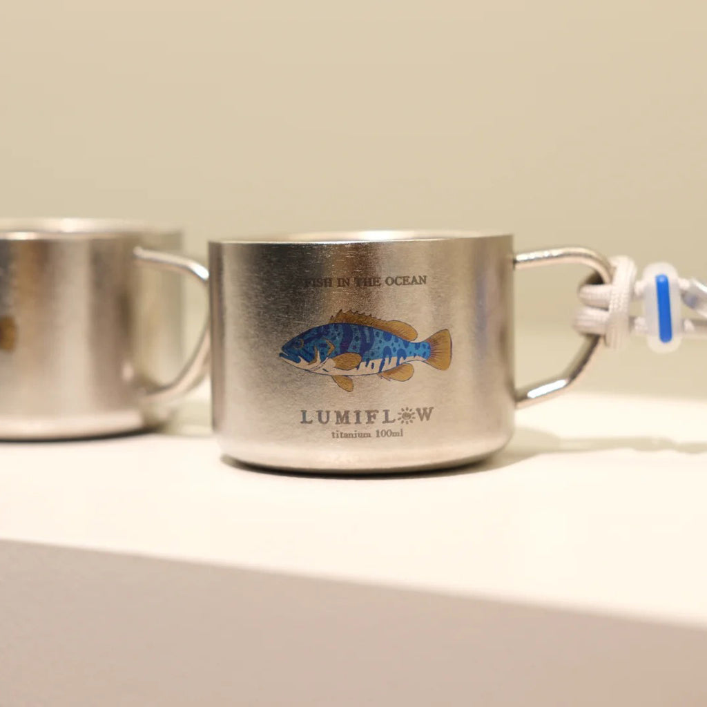 ARCFLINT Starlight Animals – Grouper Double-walled Pure Titanium Mini Mug 100ml