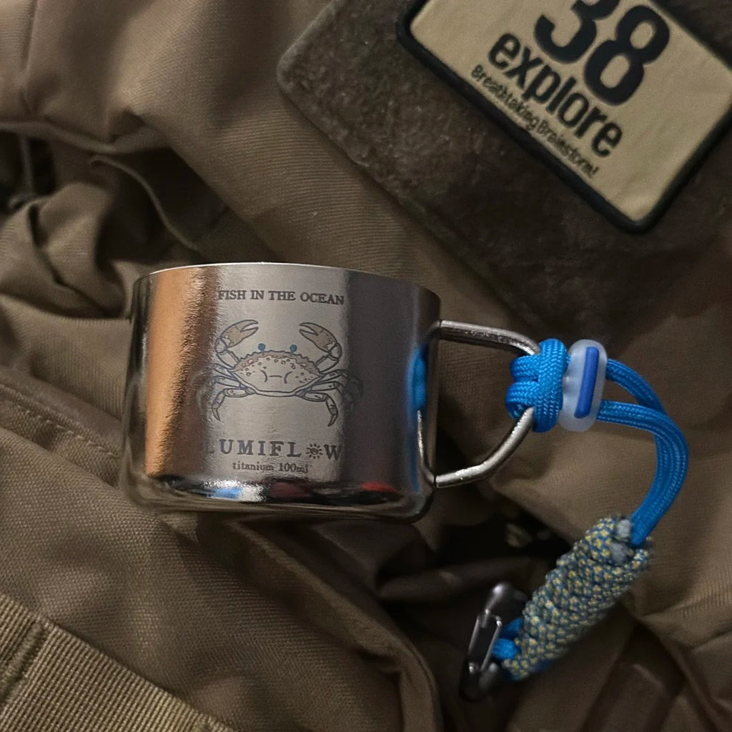 ARCFLINT Starlight Animals – Blue Crab Double-walled Pure Titanium Mini Mug 100ml
