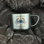 ARCFLINT Starlight Animals – Blue Crab Double-walled Pure Titanium Mini Mug 100ml