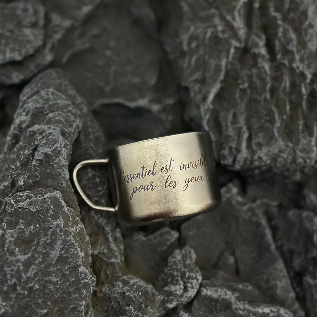 ARCFLINT "Starlight" Double-walled Pure Titanium Small Brew Cup – Titanium Forging Texture | 100ml / 220ml