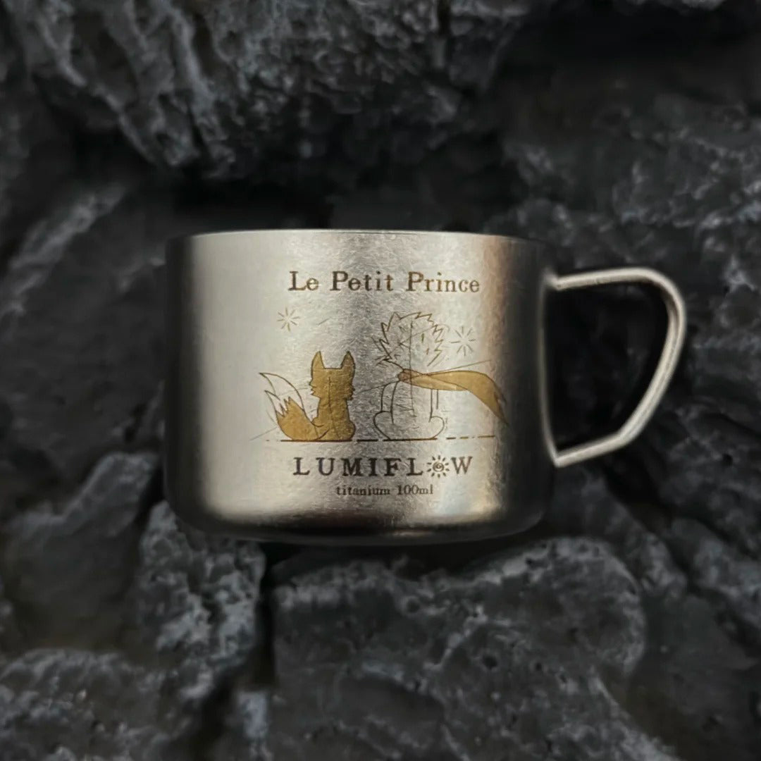 ARCFLINT "Starlight" Pure Titanium Small Brew Cup – Titanium Forging Texture | 100ml / 220ml