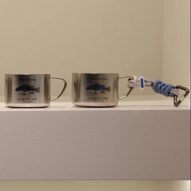 ARCFLINT Starlight Animals – Grouper Double-walled Pure Titanium Mini Mug 100ml