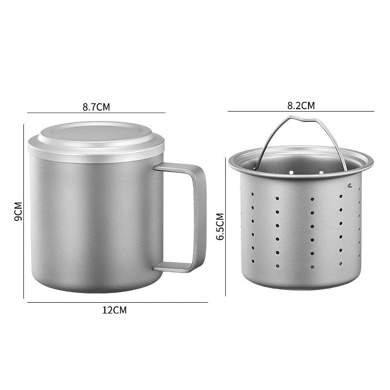 ARCFLINT The Alchemist Double-walled Pure Titanium Mug 450ml – 3-in-1 Tea Infuser, Coffee Cup & Everyday Mug | Masterpiece Series