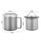 ARCFLINT The Alchemist Double-walled Pure Titanium Mug 450ml – 3-in-1 Tea Infuser, Coffee Cup & Everyday Mug | Masterpiece Series