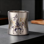 ARCFLINT Knight Series Double-walled Pure Titanium Cup 260ml – Engraved Medieval Armor Mug