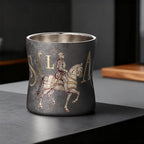 ARCFLINT Knight Series Double-walled Pure Titanium Cup 260ml – Engraved Knight Motif | Sculpted Waist Design