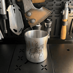 ARCFLINT Knight Series Double-walled Pure Titanium Cup 260ml – Engraved Knight Motif | Sculpted Waist Design