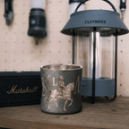 ARCFLINT Knight Series Double-walled Pure Titanium Cup 260ml – Engraved Knight Motif | Sculpted Waist Design