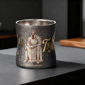 ARCFLINT King Series Double-walled Pure Titanium Cup 260ml – Engraved Crown Mug