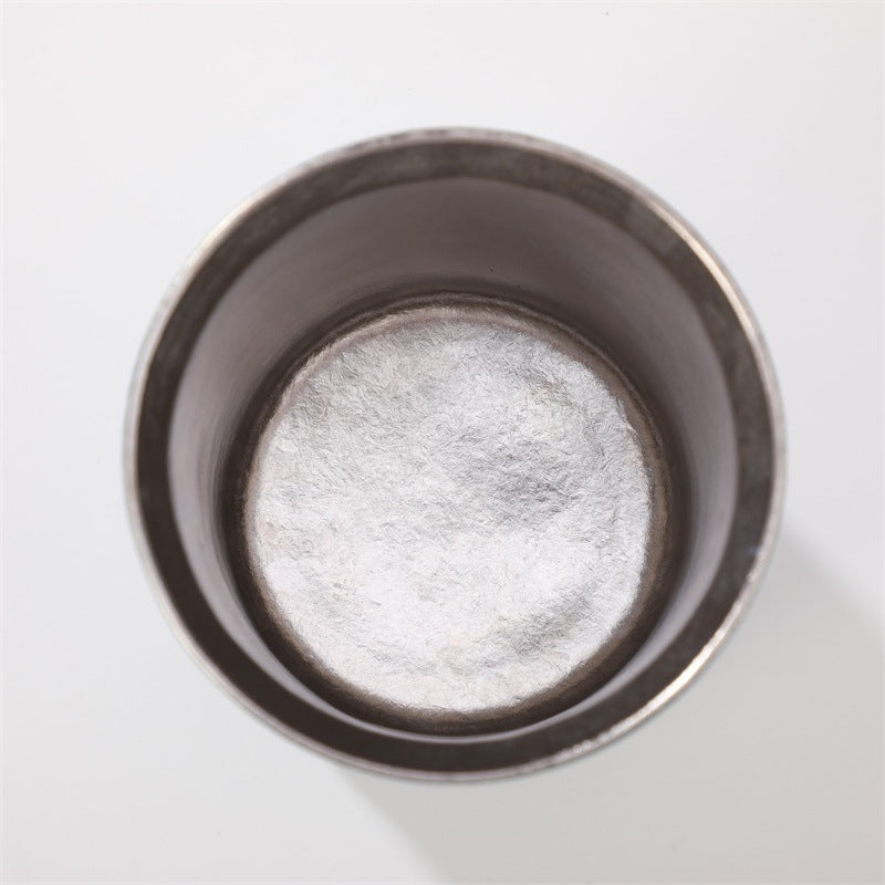 Arcflint Ridge 260ml Double-Walled Crystal Titanium Cup – Minimalist Geometric Aesthetic Drinkware