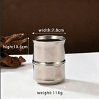 Arcflint Ridge 260ml Double-Walled Crystal Titanium Cup – Minimalist Geometric Aesthetic Drinkware