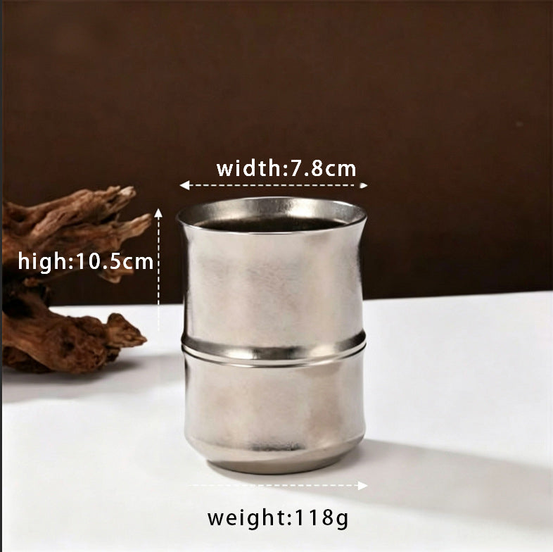 Arcflint Ridge 260ml Double-Walled Crystal Titanium Cup – Minimalist Geometric Aesthetic Drinkware