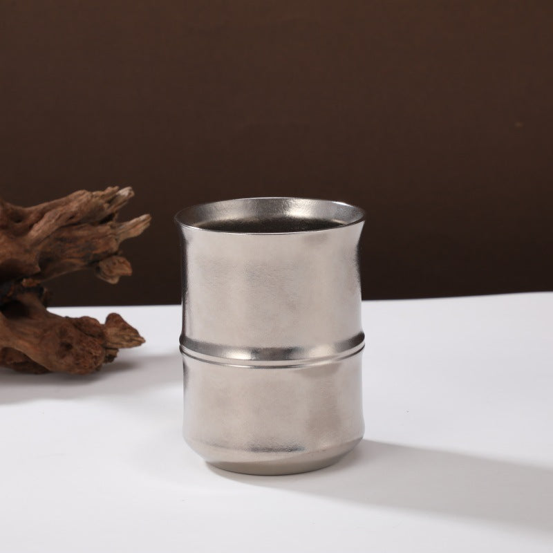 Arcflint Ridge 260ml Double-Walled Crystal Titanium Cup – Minimalist Geometric Aesthetic Drinkware