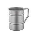 ARCFLINT "Titanium Barrel" Pure Titanium Mug 500ml – Vintage Industrial Ribbed Design