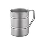 ARCFLINT "Titanium Barrel" Pure Titanium Mug 500ml – Vintage Industrial Ribbed Design