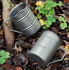 ARCFLINT "Titanium Barrel" Pure Titanium Mug 500ml – Vintage Industrial Ribbed Design