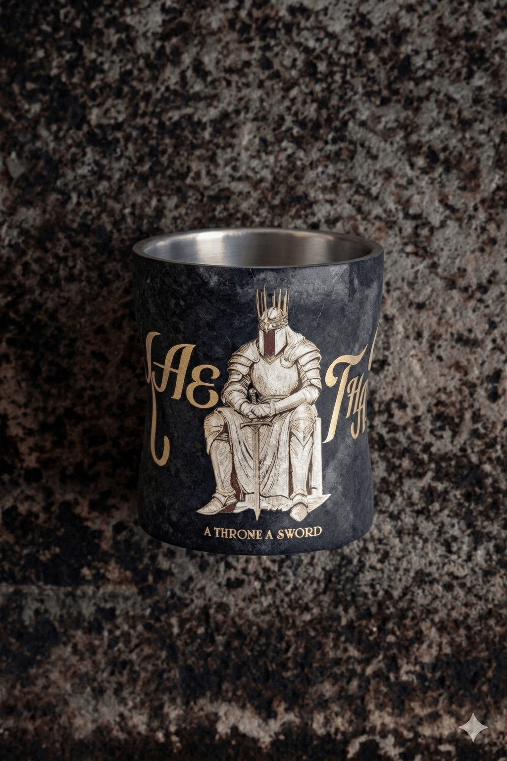ARCFLINT King Series Double-walled Pure Titanium Cup 260ml – Engraved Crown Mug
