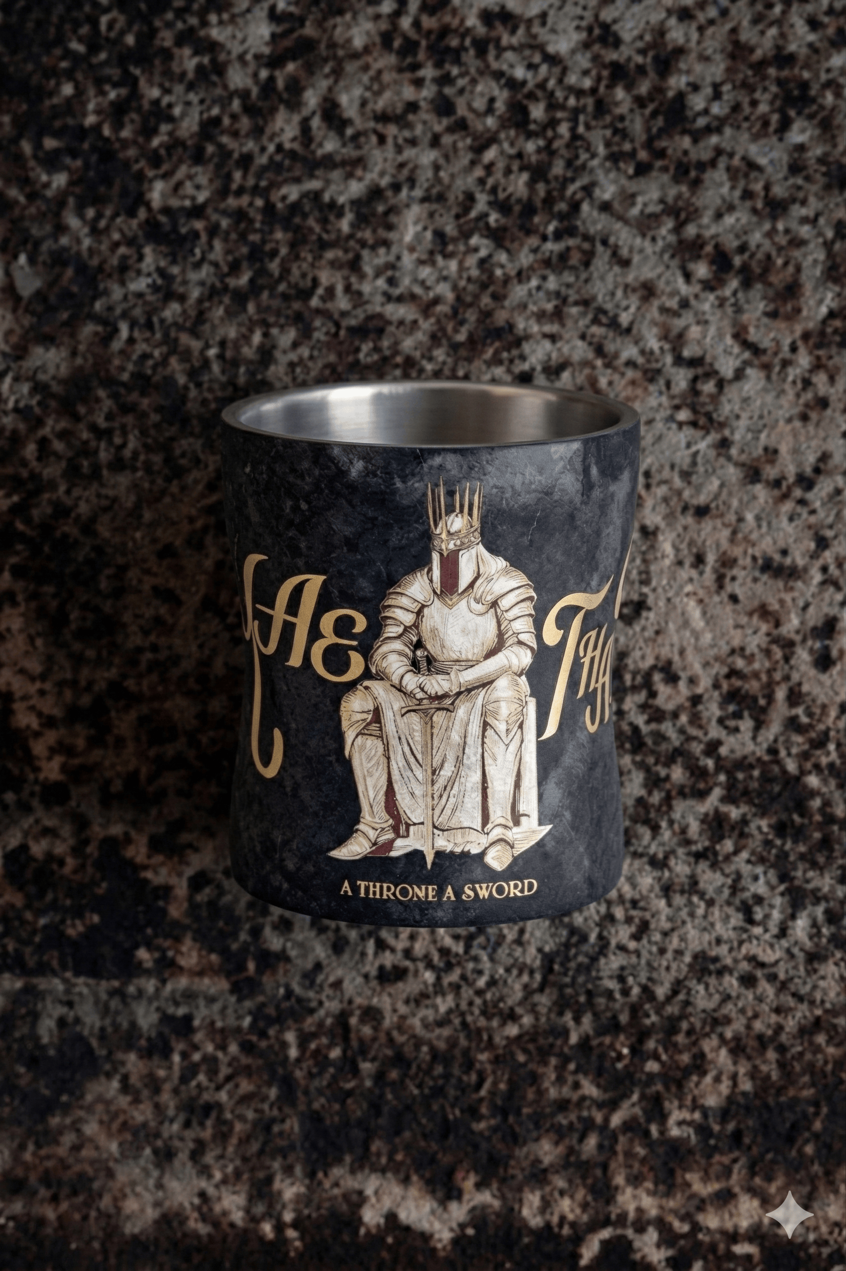 ARCFLINT King Series Double-walled Pure Titanium Cup 260ml – Engraved Crown Mug