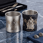 ARCFLINT King Series Double-walled Pure Titanium Cup 260ml – Engraved Crown Mug