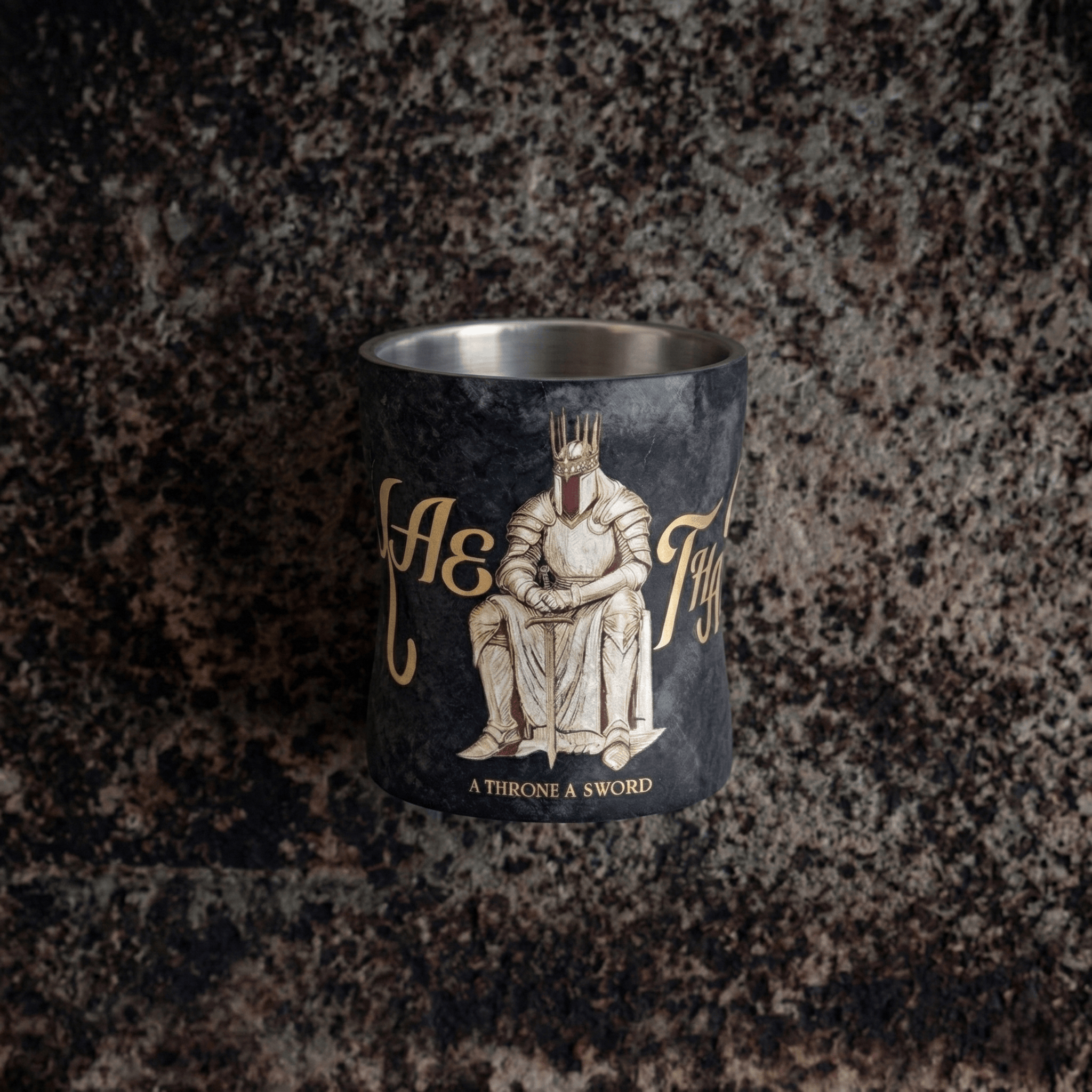 ARCFLINT King Series Double-walled Pure Titanium Cup 260ml – Engraved Crown Mug