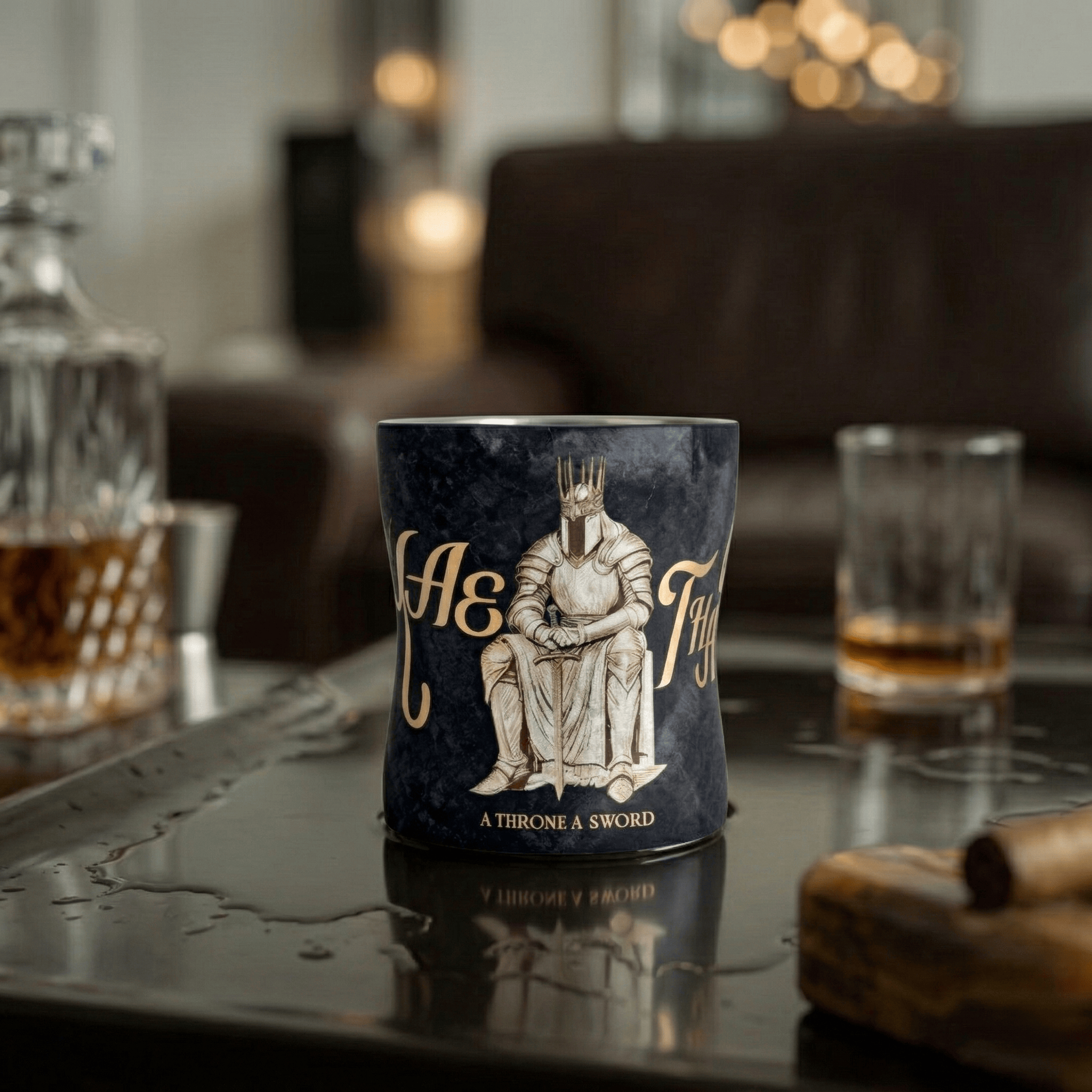 ARCFLINT King Series Double-walled Pure Titanium Cup 260ml – Engraved Crown Mug