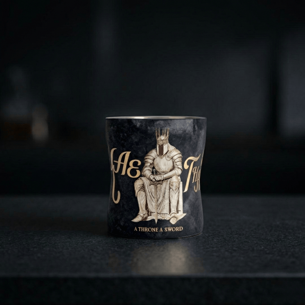 ARCFLINT King Series Double-walled Pure Titanium Cup 260ml – Engraved Crown Mug
